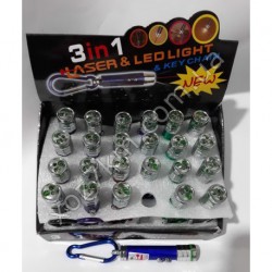 X-1809 LED фонарик брелок + лазер (большой)
