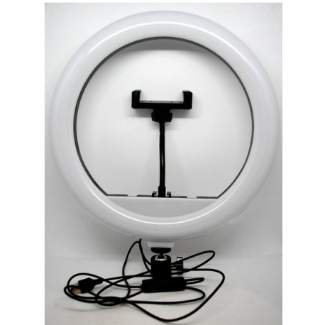 X-62698 КОЛЬЦЕВАЯ СВЕТОДИОДНАЯ LED ЛАМПА YQ 30 CM ДЕРЖАТЕЛЕМ ДЛЯ ТЕЛЕФОНА И КРЕПЛЕНИЕМ ПОД ШТАТИ