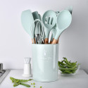 SK-1383 Силиконовый набор с деревянной ручкой кухонных принадлежностей 12 шт в набор